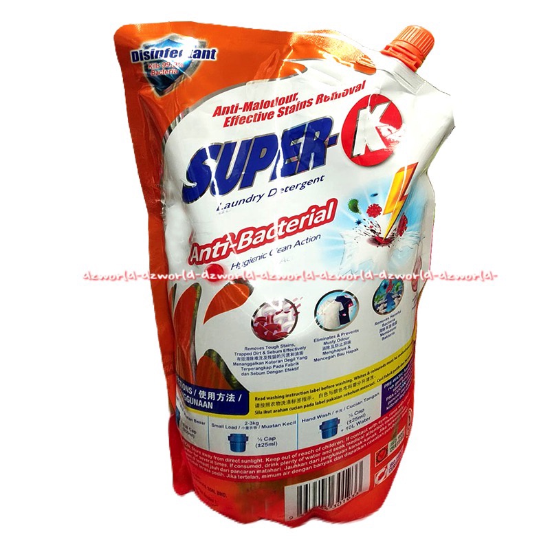 Super-K Fast 2.5kg Fast Clean Anti Bacterial Colurtec Liquid Detergent Cair Kuat Harimau Super K Sabun Cuci Cair Baju Pakaian Bersih Penghilang Noda 2.5 kg