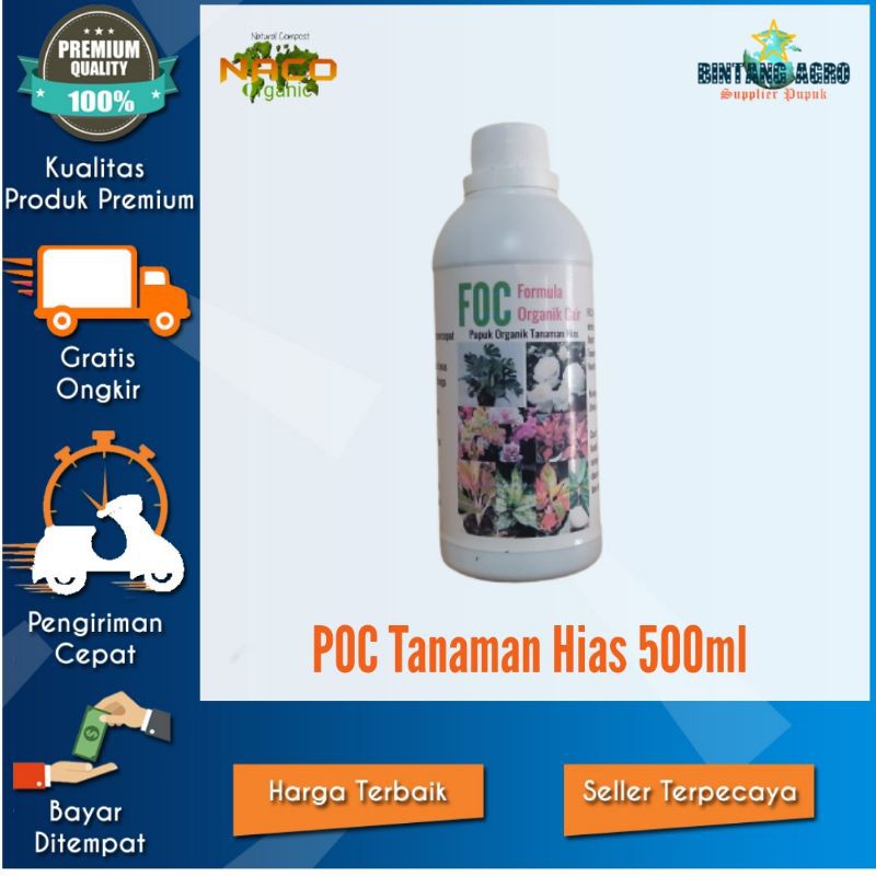 FOC Pupuk Organik Cair 500ml Pupuk Tanaman Hias-Pupuk Bunga-Pupuk Organik Aglonema