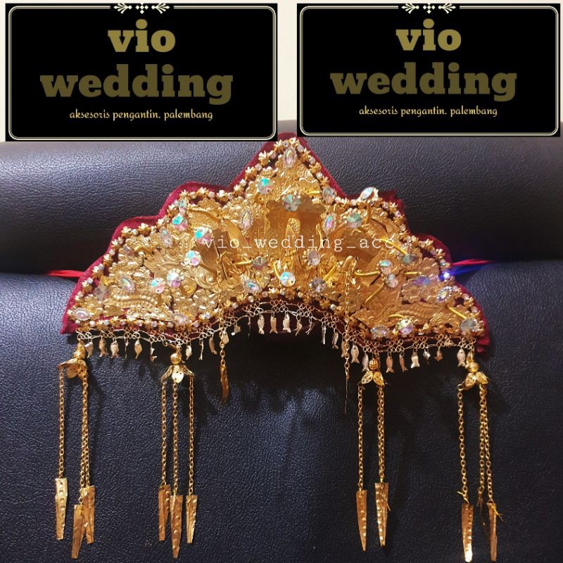 Mahkota pengatin palembang paksangko kualitas1 rumbai rapat