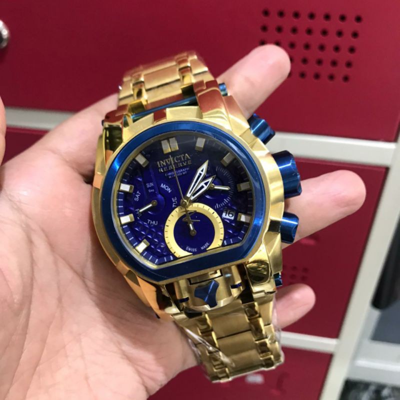 BEST SELLER JAM TANGAN PRIA JAM SUPER PREMIUM JAM INVICTA RESERVE CHAIN GOLD BLUE