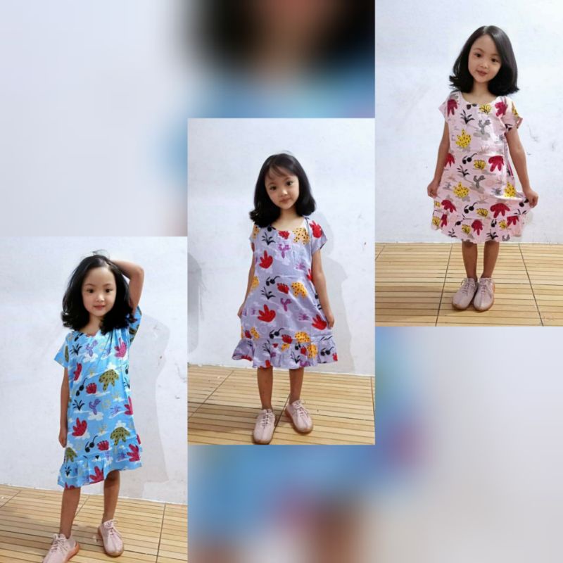 daster anak perempuan, daster anak karakter daster anak viral daster ruffle daster kekinina