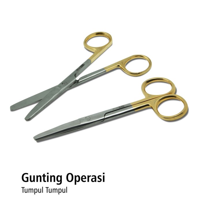 Gunting Operasi Lurus 14,5cm GOLD Tumpul-Tumpul OneMed OJ