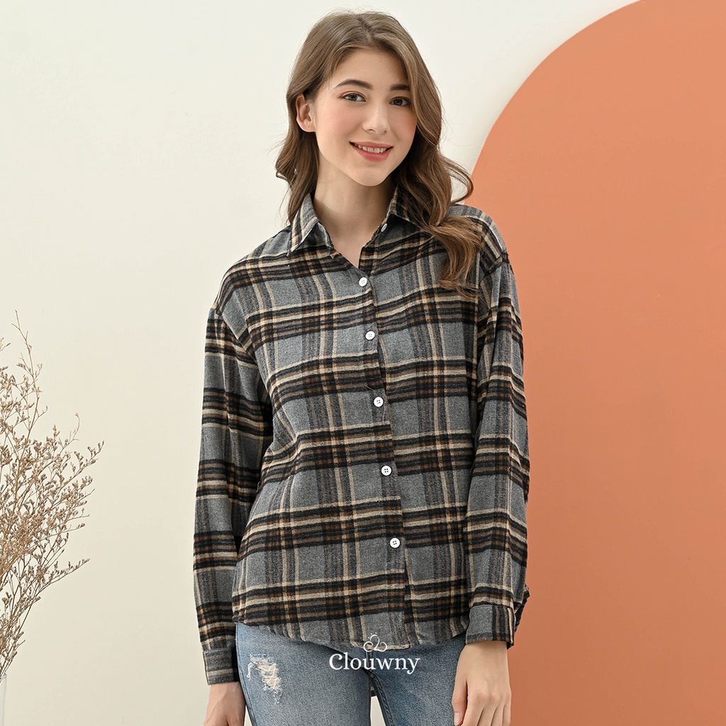 Janson Oversize Shirt Premium Cotton Kemeja Wanita Kotak Kotak Super Adem Busui Friendly-3