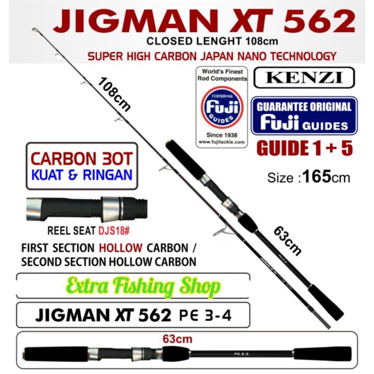 JORAN KENZI JIGMAN XT 165CM PE 3-4 PACKING PARALON || JIGGING ROD CINCIN SUDAH FUJI || Tetmasuk Pack