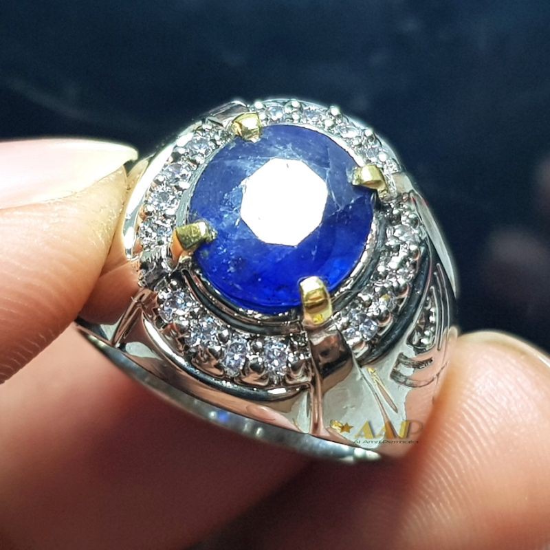 cincin blue safir asli / cincin blue sapphire natural / blue safir / blue sapphire garansi natural