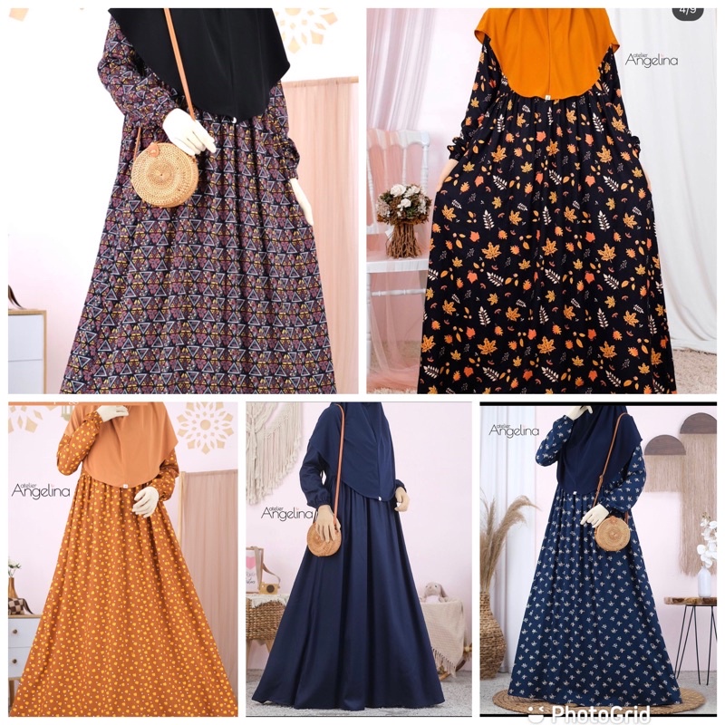 ❌pembayaran dengan spaylater auto cancel❌ sarah Dress Mallow Dark Denim sand on the beach classic bl