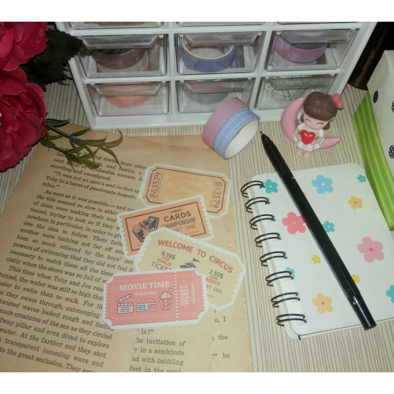 

sticker bujo mini pack vintage ticket cinema