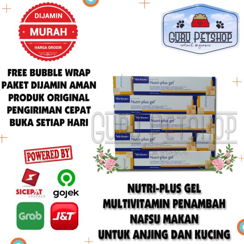 Virbac Nutriplus Gel Multivitamin Penambah Nafsu Makan Anjing Kucing Virbac Nutri-plus Gel