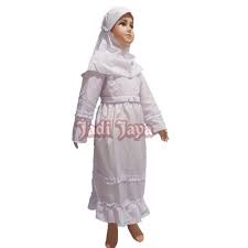 Gamis Putih Anak Perempuan Muslim Putih Anak Bahan Dobby