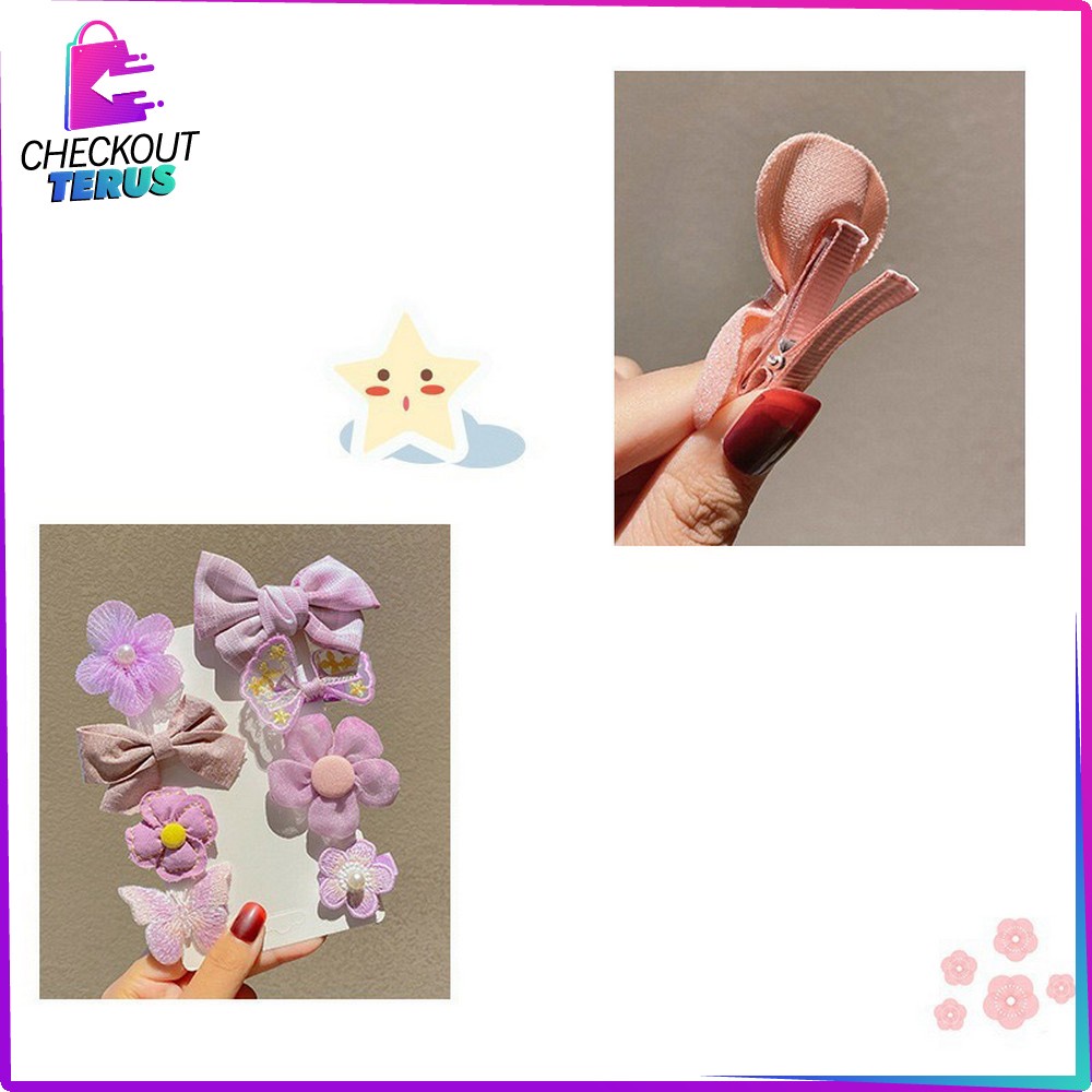 CT C323 Jepit Rambut Anak Ala Korea 9IN1 Jepit Rambut Karakter Kelinci Pita Hair Clip Anak Perempuan Korean Aksesoris Fashion Clips