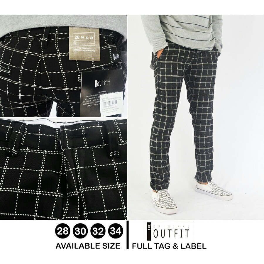 Celana Panjang Pria Tartan Outfit Pants Celana Kotak Kotak Celana Kantor Murah Distro Bandung COD