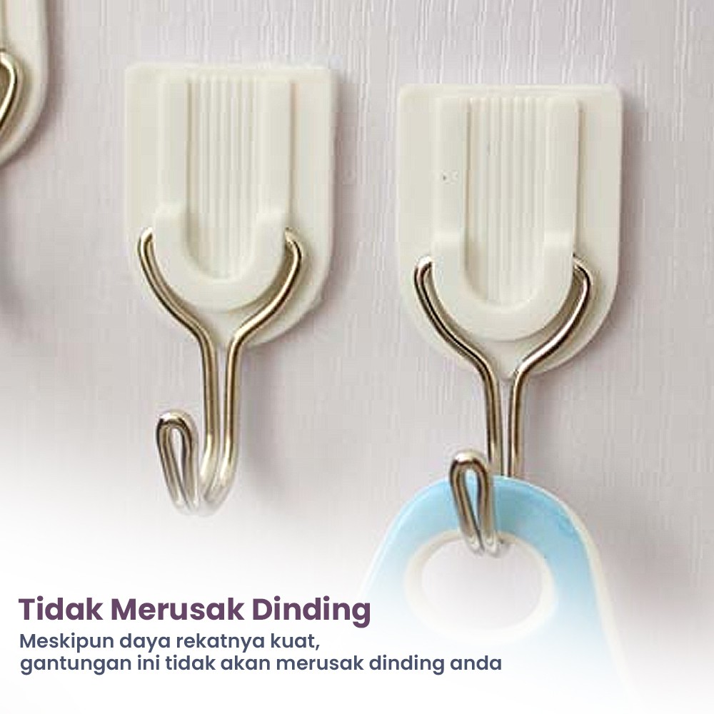 Gantungan Hook 6pcs Tempel Dinding Holder Alat Masak Aksesoris Alat Kebersihan Multifungsi