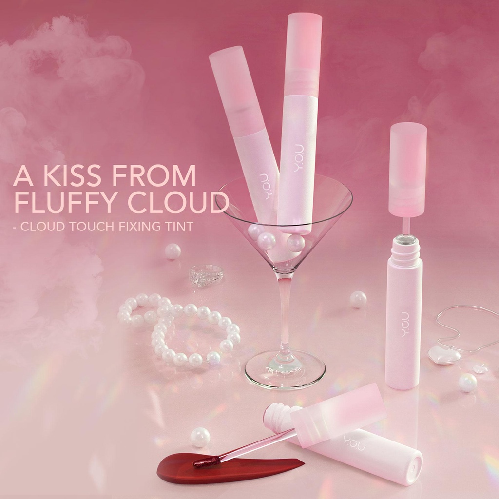 YOU Cloud Touch Fixing Lip Tint | Soft Velvet Finish Lip Stain | Korean Style Lipstik Bibir | Melembapkan Tahan Lama liptint with Ceramide - CO