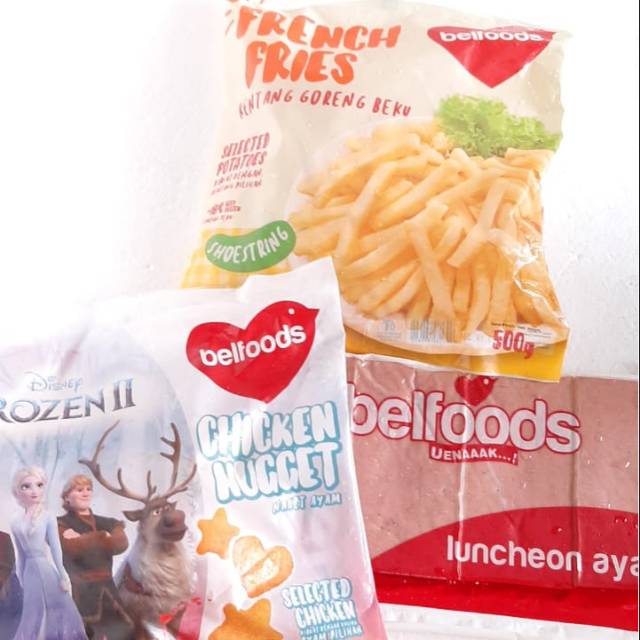

Paket Belfoods isi Kentang 500 gr - Nugget Ayam Frozen - Luncheon Ayam