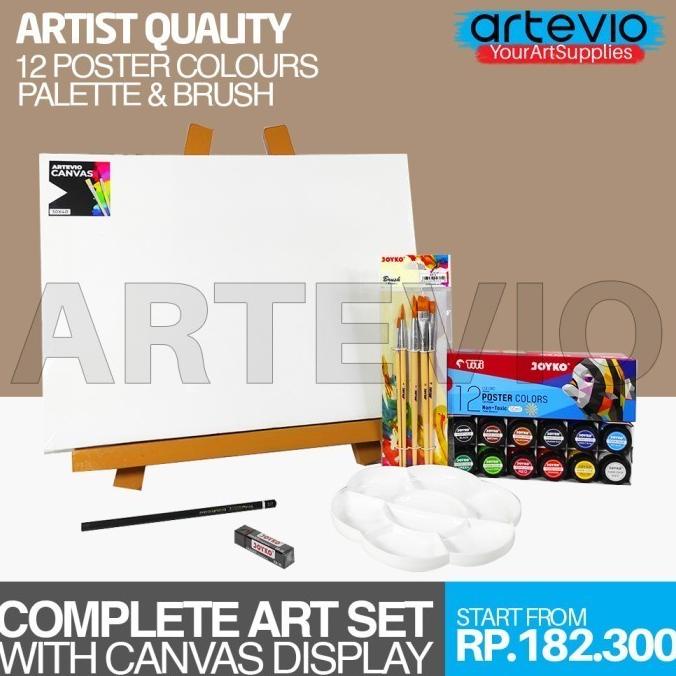 

[COD] Paket Lukis Besar / Paket Kanvas Lukis Cat Lukis Kuas Palet dan Easel TERUJI Kode 334