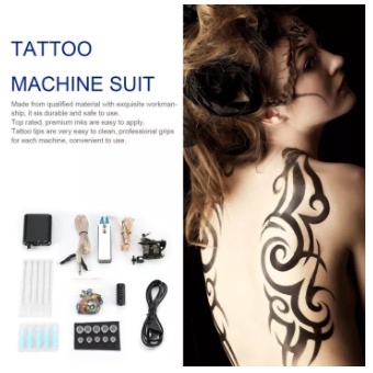 Mesin Tatto-Set Peralatan Mesin Tatoo Tinta Lengkap