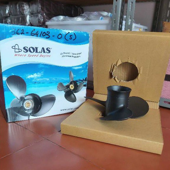 Propeller/baling mesin tempel Tohatsu 18pk Solas. Aluminium