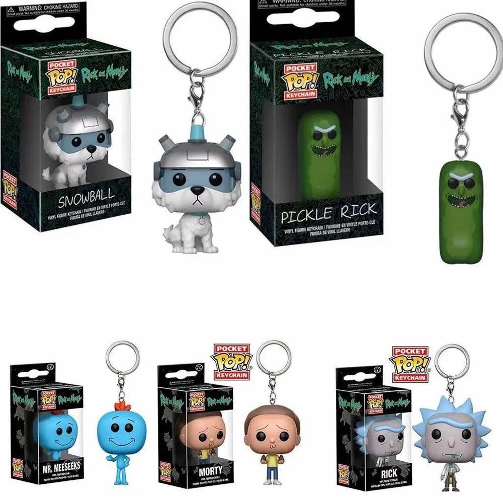 Lanfy Rick And Morty Collection Halloween 5cm Morty Anime Mainan Action Figure Liontin Perhiasan Gantungan Kunci