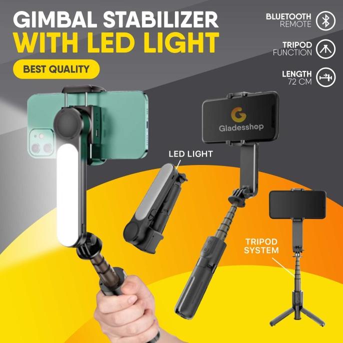 Gimbal Stabillizer With Led And Bluetooth Selfie Stick Tongsis Gimbal