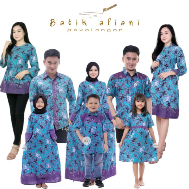 PROMO BATIK COUPLE KELUARGA SARIMBIT sania ruffle batik ori ndoro jowi motif CUMI TOSCA