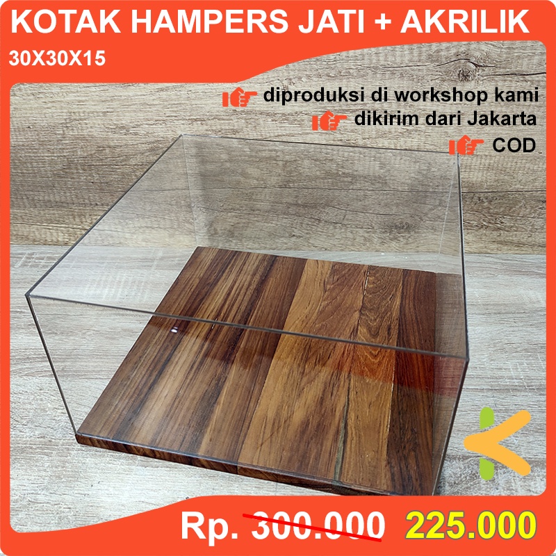 

Kotak Hampers Base Kayu Jati + Akrilik 30x30x15