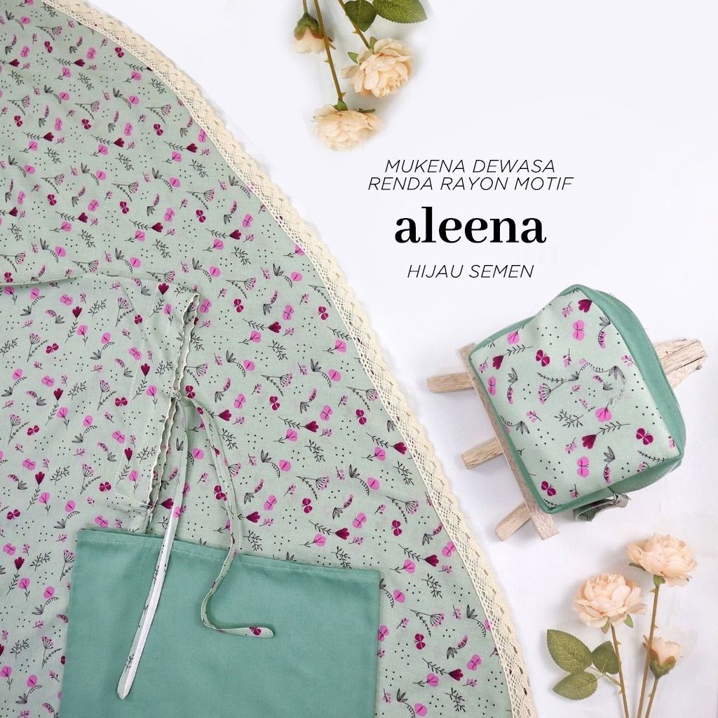 MUKENA BALI TASIK - MUKENA DEWASA RENDA RAYON MOTIF ALEENA