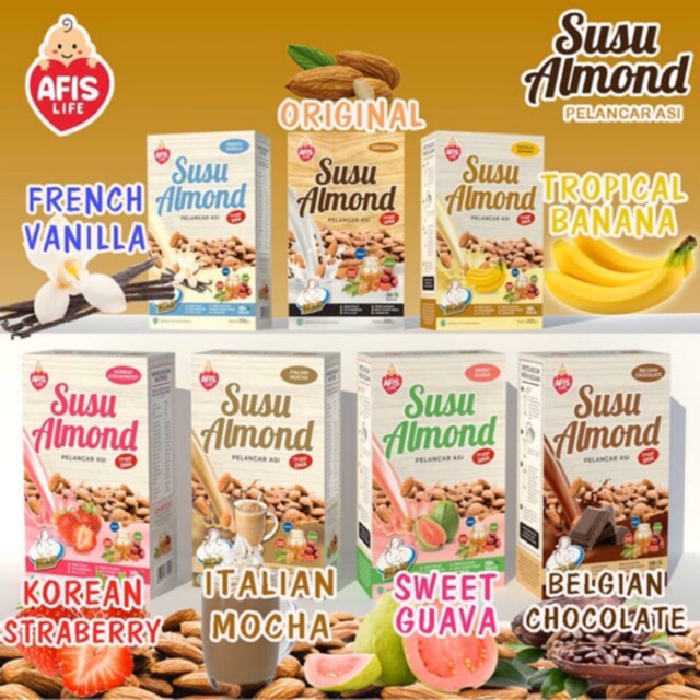 SUSU ALMOND - ASI Booster, afis susu almond pelancar asi, susu ibu menyusui,susu a;mond pelancar asi