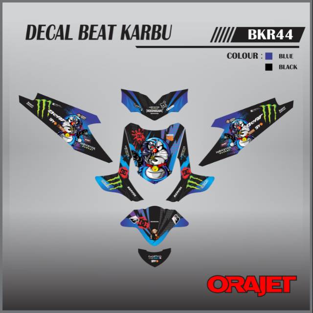 Decal beat karbu biru doraemon44