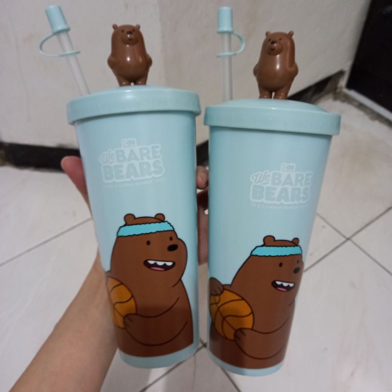MINISO ORIGINAL STORE TUMBLER MUG GELAS BARE BEARS ICE BEAR GRIZZY PAU PAU MINION MICKEY MUG STARBUC