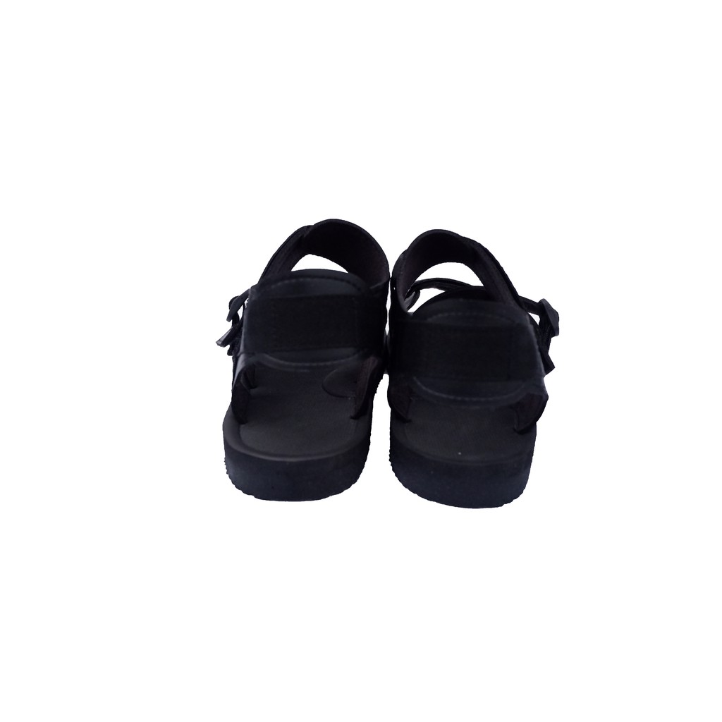 Sandal Gunung Pria Wanita Casual / sendal gunung wanita Full Black AENKA.ID FOOTWEAR HIJack 36-41