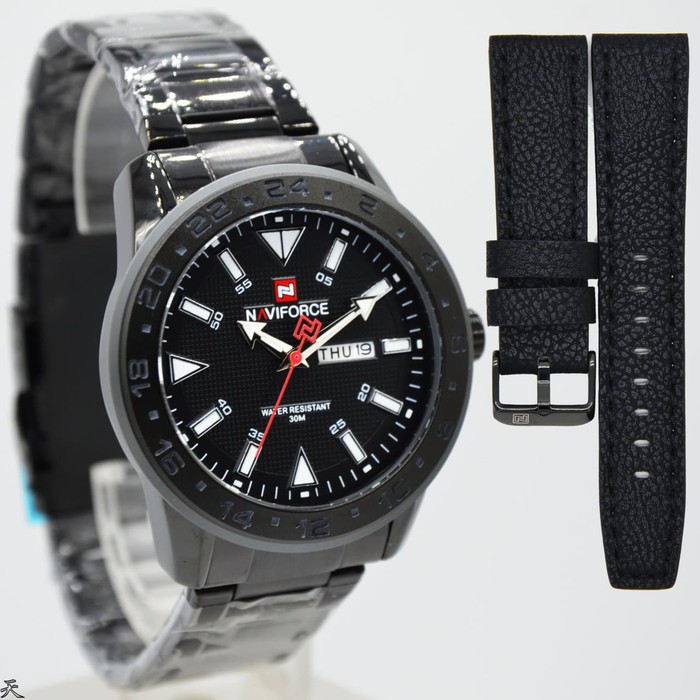 JAM TANGAN PRIA NAVIFORCE N9109MD RANTAI PAKET KULIT ORIGINAL