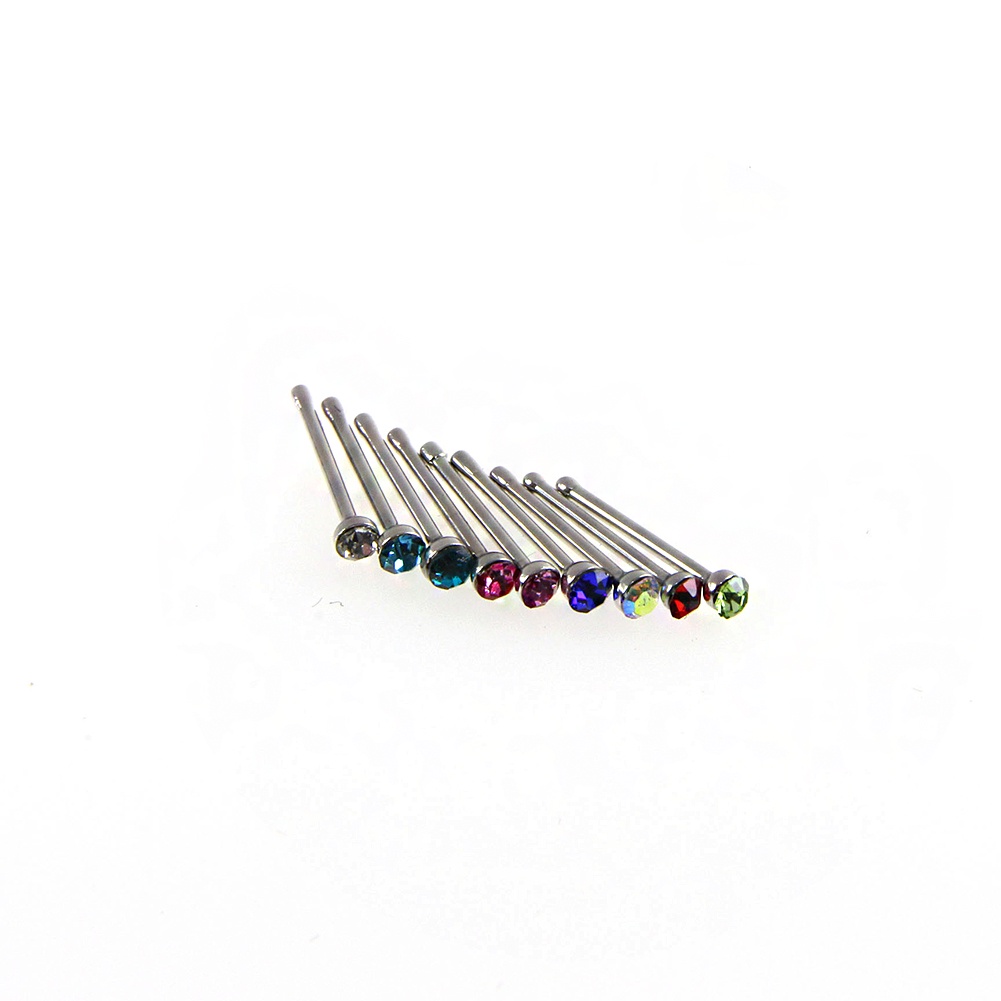 36pcs Cincin Tindik Hidung Bahan Stainless Steel Titanium Steel Ukuran 1.5mm