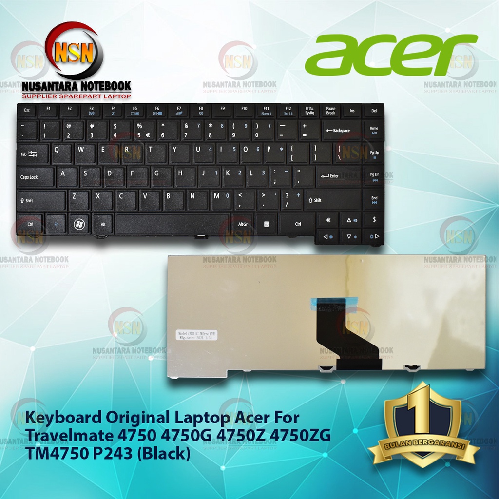 Keyboard Laptop Acer Travelmate 4750 4750G 4750Z 4750ZG TM4750 P243 Black