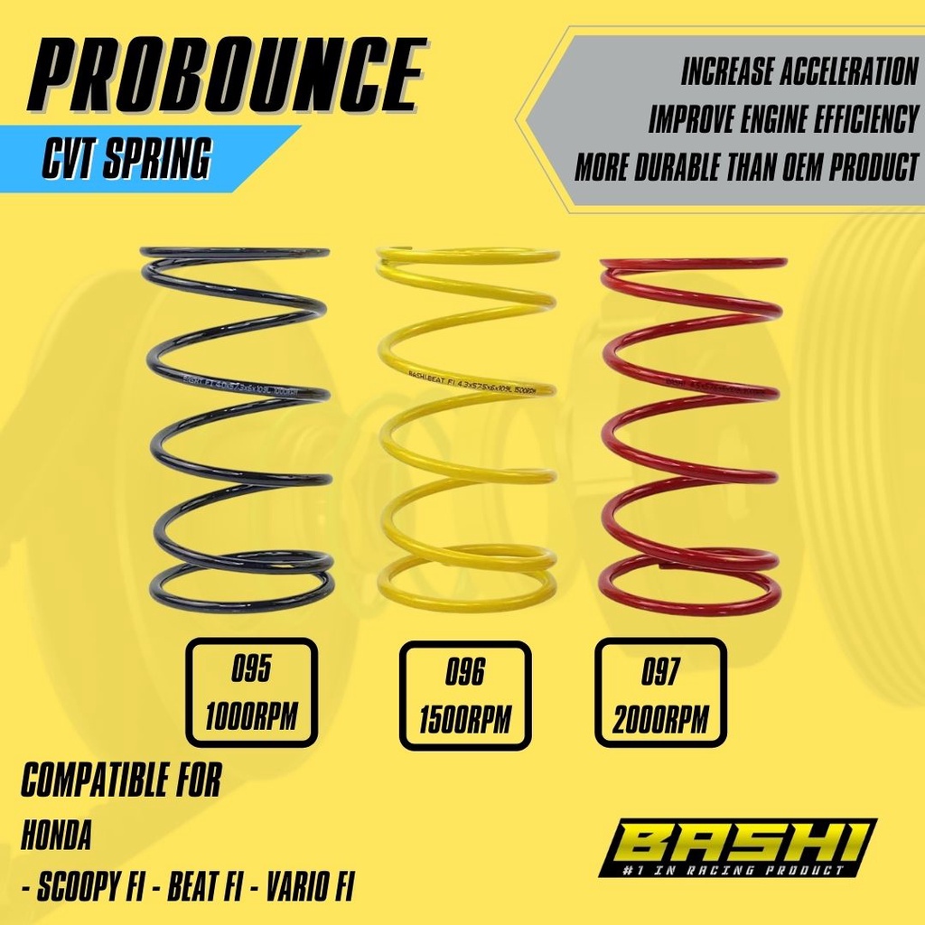 PER CVT RACING BASHI PROBOUNCE CVT SPRING SCOOPY FI BEAT FI VARIO FI 1000/1500/2000 RPM motor