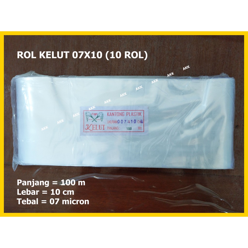Plastik PP Rol Kelut Tebal 010 Micron Plastik Rol Bening (100 Meter)