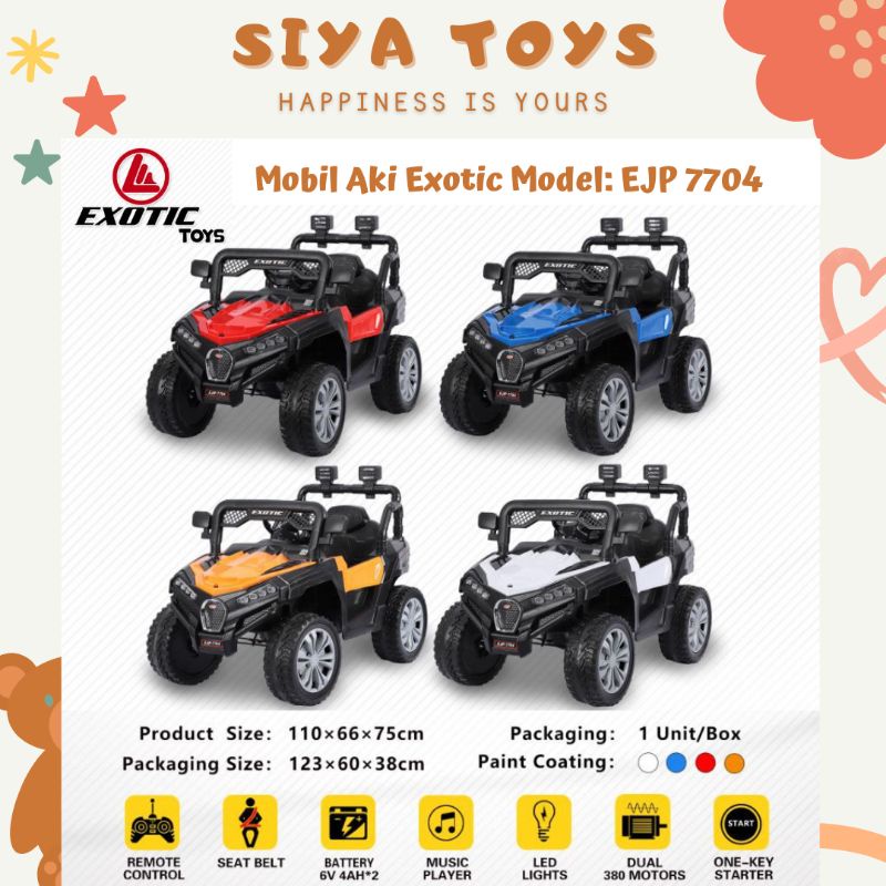 SIYA ✨FREE BUBBLEWRAP MOBIL AKI JEEP MOBIL ANAK RECHARGEABLE EXOTIC EJP 7704 MOBIL REMOT ANAK EJP7704