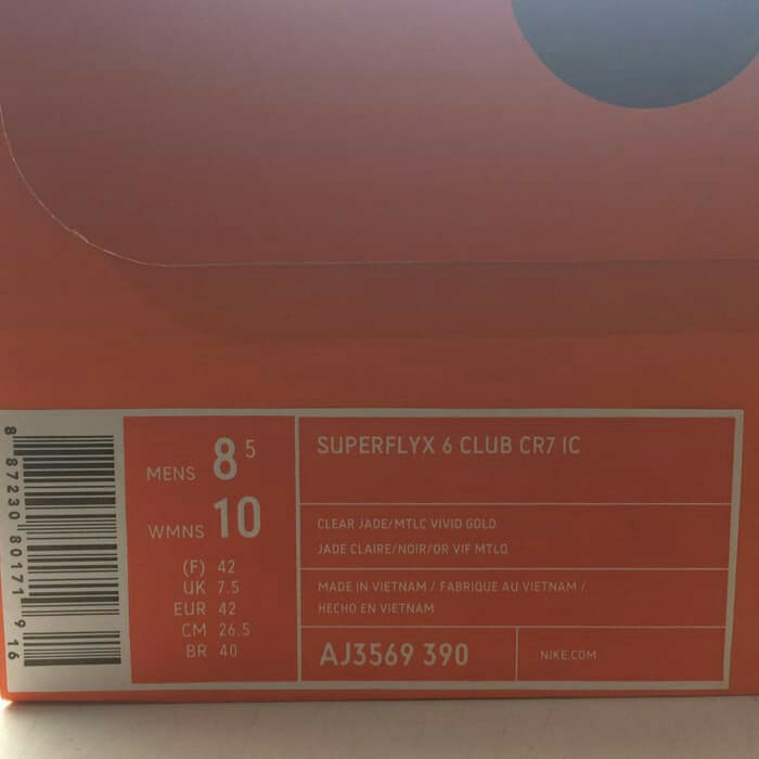 NIKE FUTSAL SUPERFLY 6 CLUB CR7 IC CLEAR JADE BLACK