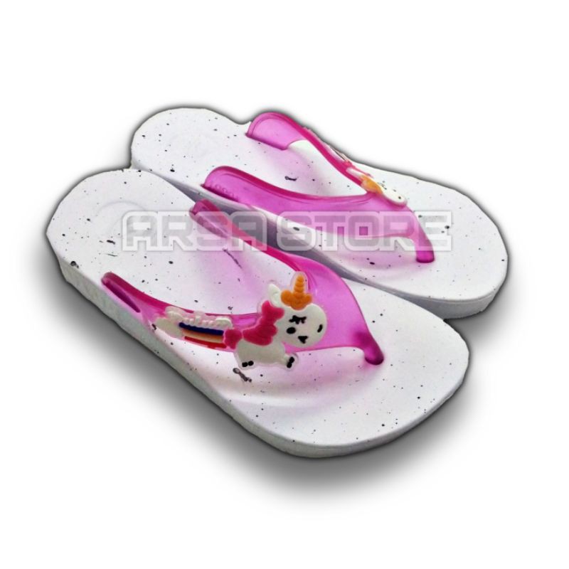 Sandal Jepit Unicorn Anak Perempuan / Sendal Capit Kuda Poni Anak Cewe / Kado Murah Untuk Anak 2021