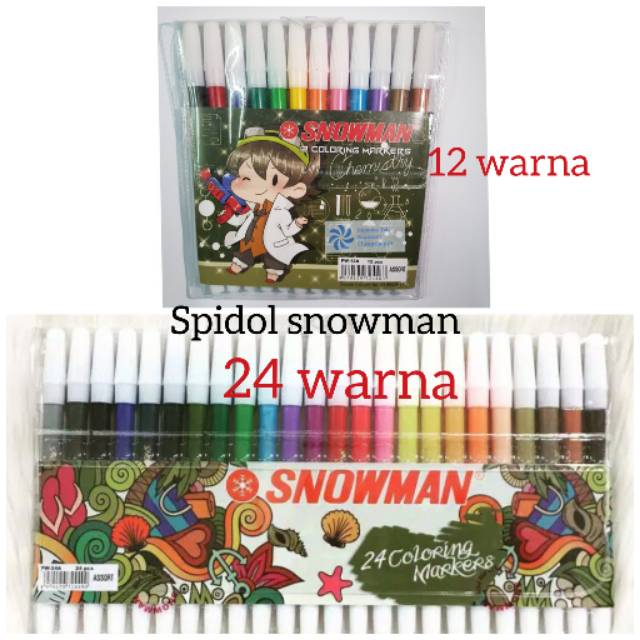 

Spidol snowman 12 warna / spidol snowman 24 warna