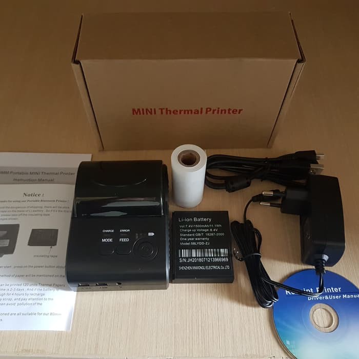 MINI PORTABLE PRINTER KASIR 58MM THERMAL ANDROID USB+BLUETOOTH