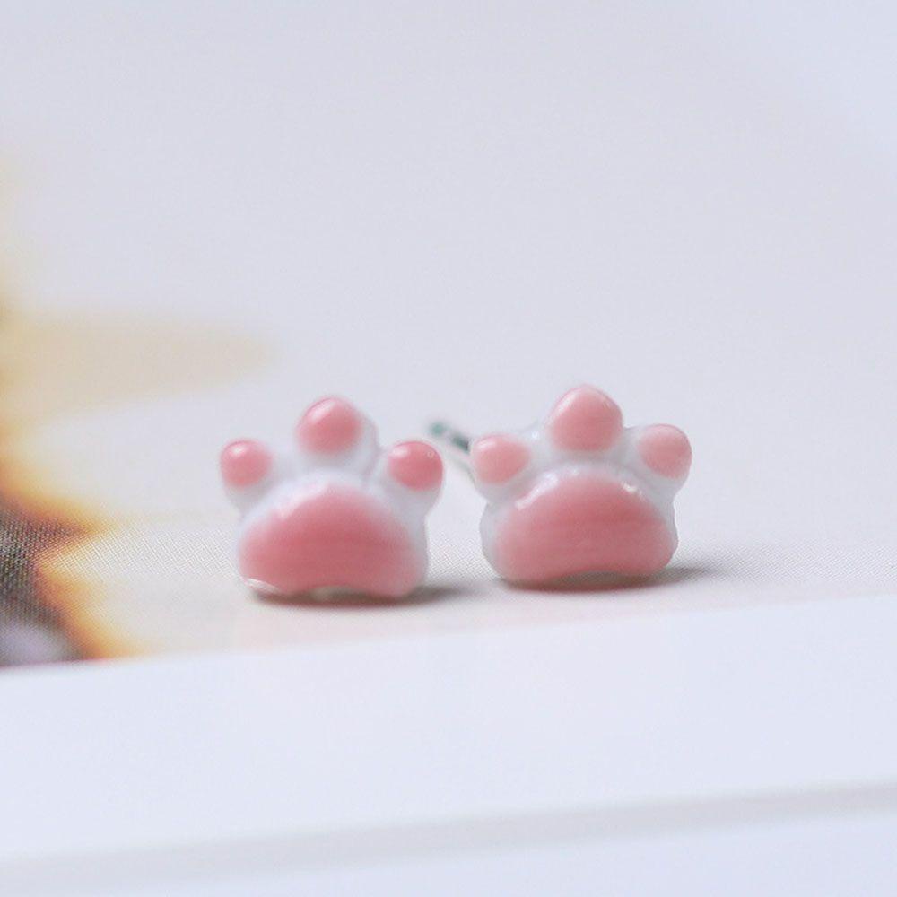 Rebuy Stud Earrings Manis Multicolor Kecil Lucu Cakar Kucing Indah Aksesoris Fashion