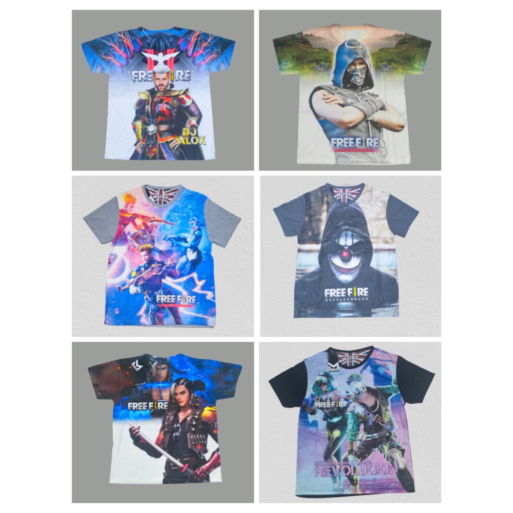 KAOS FREE FIRE/BAJU KAOS TSHIRT FREE FIRE SIZE 16-20 UNTUK 7-10 THN