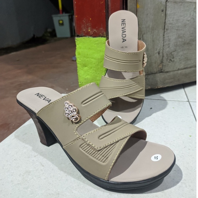 HAK TAHU - Sandal Wanita Hak Tinggi 5 cm Sandal Perempuan Rajut Import Casual Fashion Terbaru Sendal Pesta Party ToryTORY