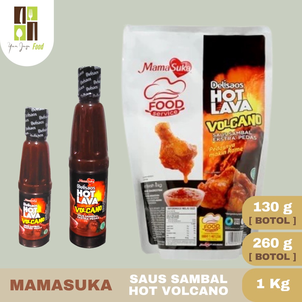 Mamasuka Hot Volcano Saus Sambal Pedas Delisaos [1Kg/260g/130g]