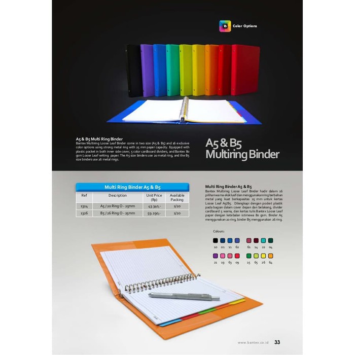 

Binder A5 20 Holes Bantex