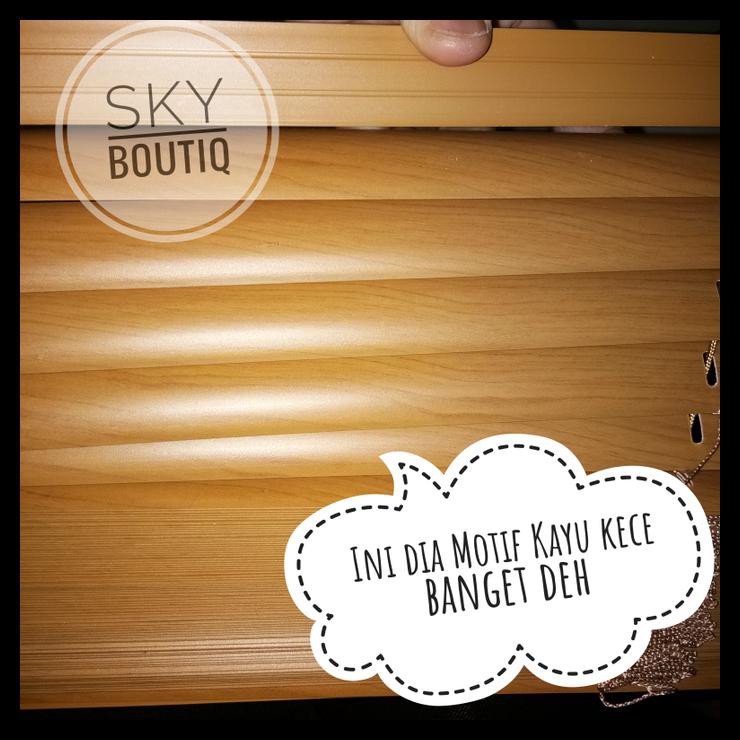 Tirai Lipat Minimalis Gorden Tirai Kaca Hordeng/ Gordeng Motif Kayu