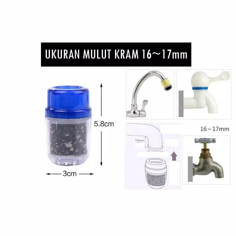 BRGUNIK Saringan Air Kran Batu / Penyaring Keran Medical Stone Water Purifier PAM Minum Sumur Mini R002