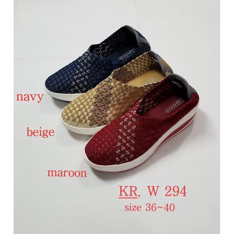 KIDDO WEDGES W294 / SEPATU WANITA / SEPATU RAJUT ANYAM KIDDO