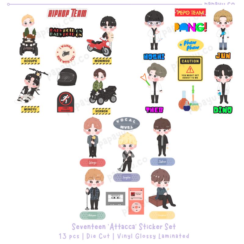 

Seventeen Attacca Sticker Set - Stiker kpop by Papayu.co
