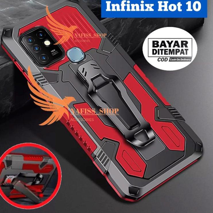 Grosir Sekarang Softcase Infinix Hot 10 ( X682B ) Hard Case Belt Clip Robot Transformer Soft Hybrid Leather